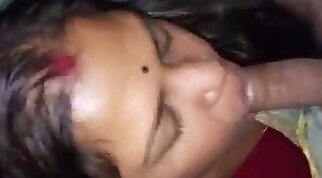 Cheating hot wife sucking Lungis cock